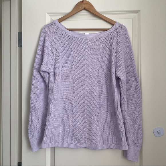 Gap Vintage Wash Diagonal Ribbed Pullover Sweater in Lilac size M - Picture 2 of 6